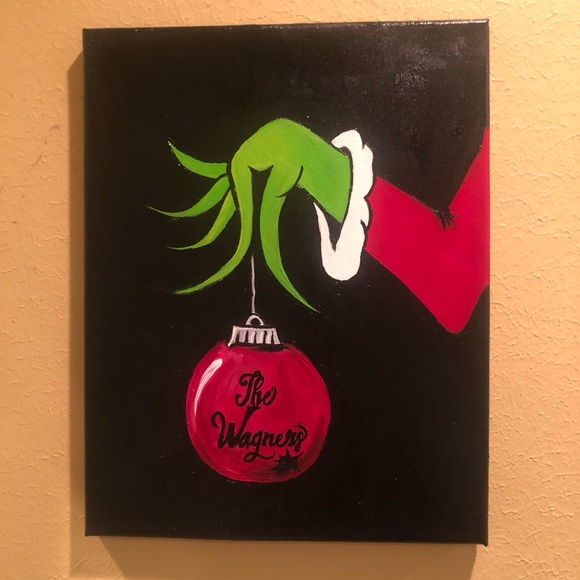 Customizable Grinch Painting Decor 8x10